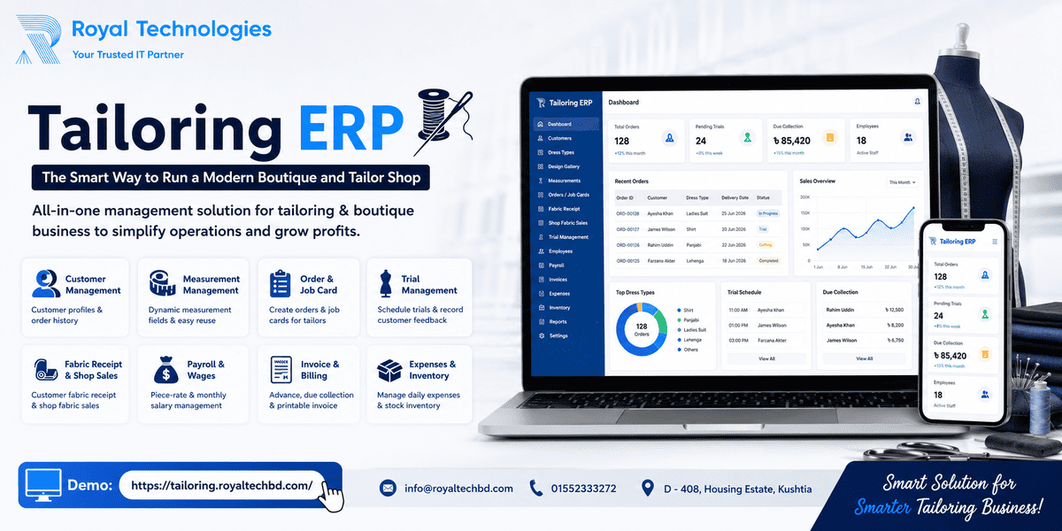 Tailoring ERP - The Smart Way to Run a Modern Boutique & Tailor Shop